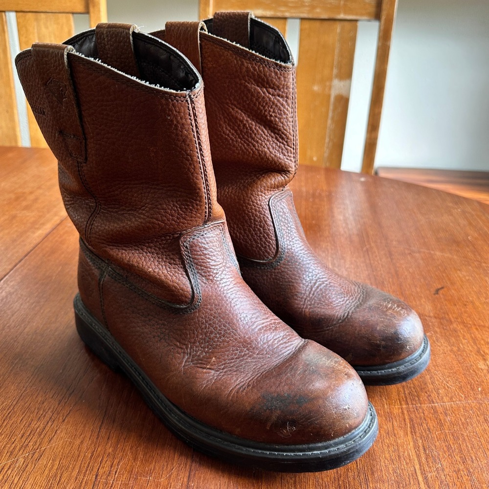 Herman Survivors Brown Leather Waterproof Pull On Boots Mens Sz 10 Work Gorpcore